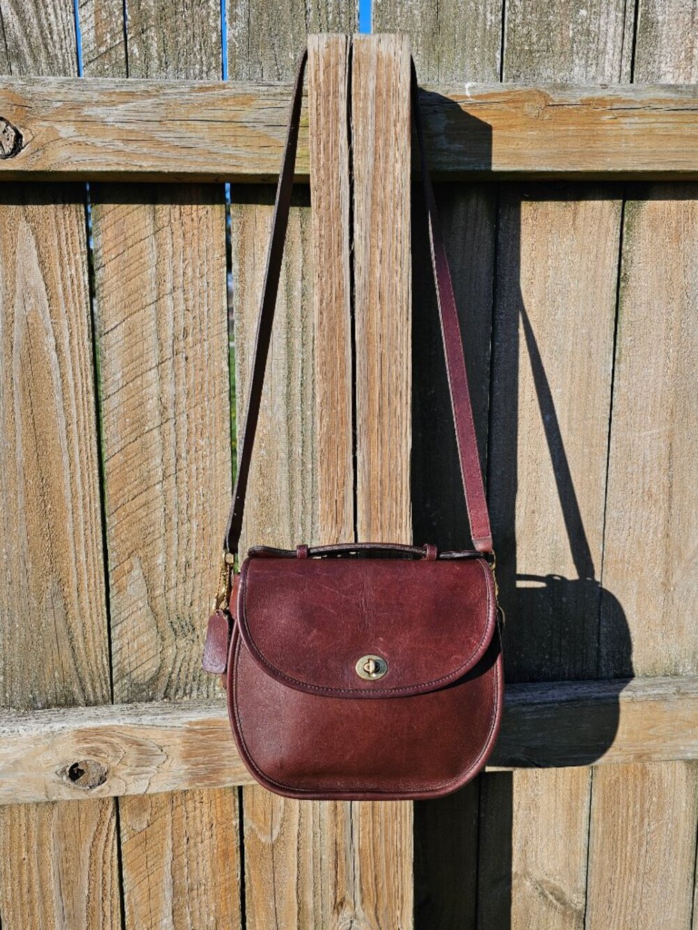 Vintage Coach Plaza Bag #9860 Mahogany Made In USA Year 1989 - Picture 3 of 13